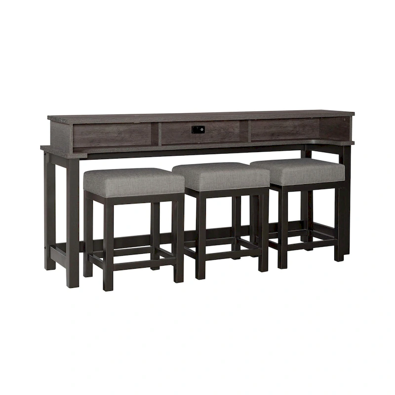 Tanners Creek Grey Console and Stools 4 Piece Bar Table Set