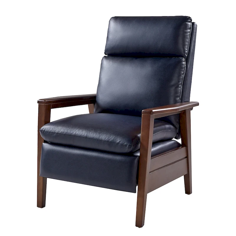 Patrick Mid-century Vegan Leather Solid Wood Recliner by HULALA HOME