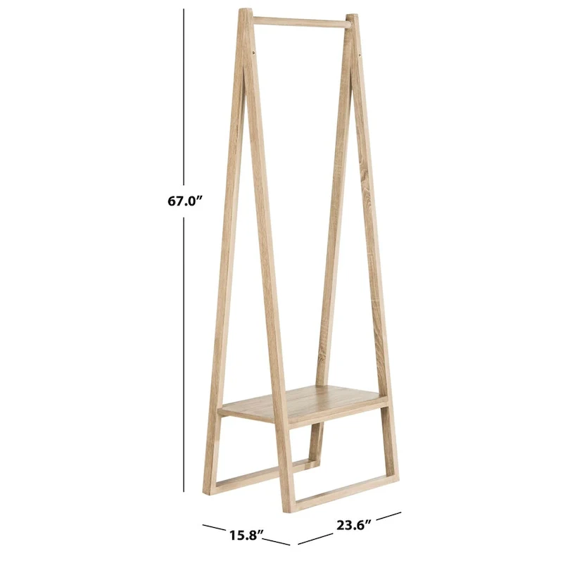 67 Retro Mid-Century Style Light Gray Coat Rack