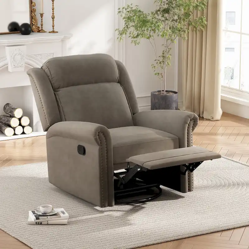 Marloo Modern Swivel Velvet Recliner Chair by Christopher Knight Home
