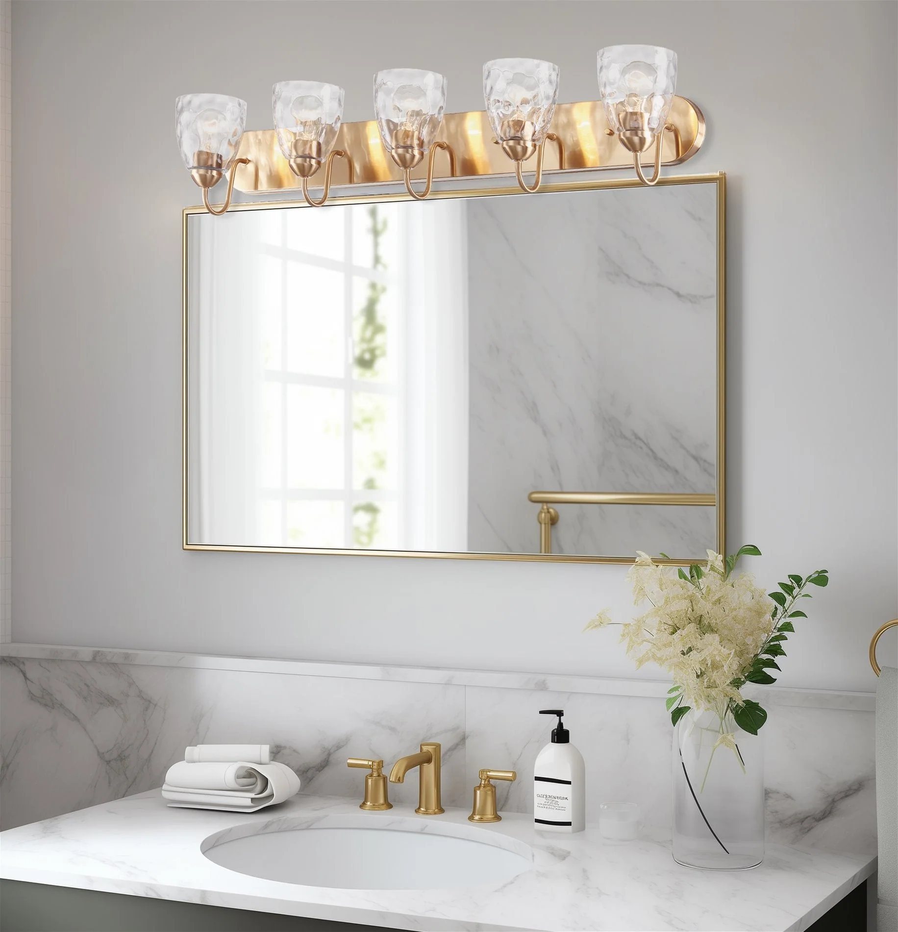 Armada 37 Modern 5-Light Over Mirror Vanity / Bathroom Light