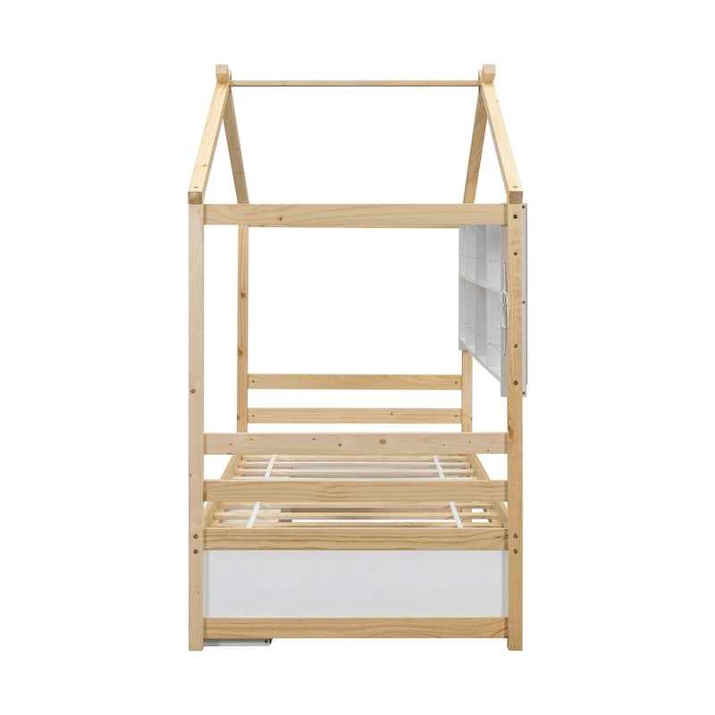 QQ Twin House Bed with Roof Frame