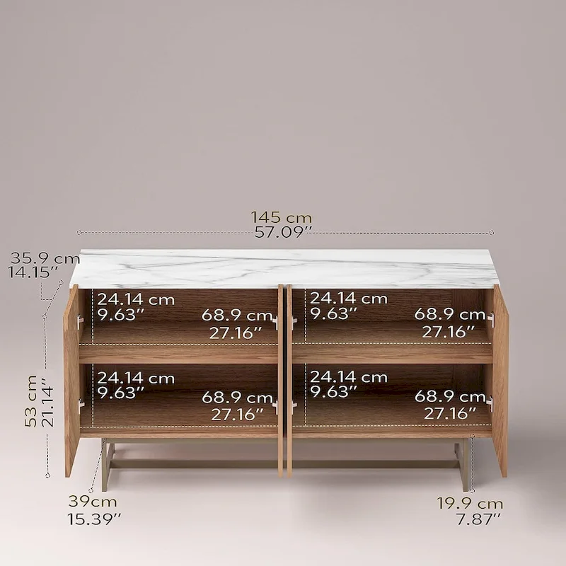 Roomfitters Media Console Cabinet/TV Stand/Side board up to 60 - 58 inches
