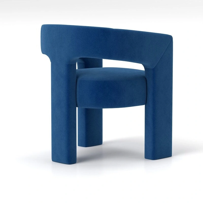 SEYNAR Modern Glam Velvet Upholstered Dining Chair, Open-Back Accent Chair