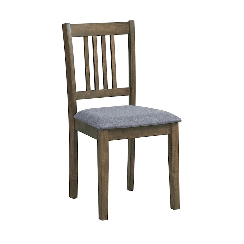 Modern 5-Piece Dining Set with Square Table & 4 Slat Back Upholstered Chairs