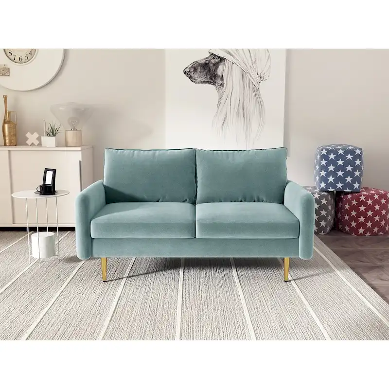 58 Velvet Square Arm Loveseat