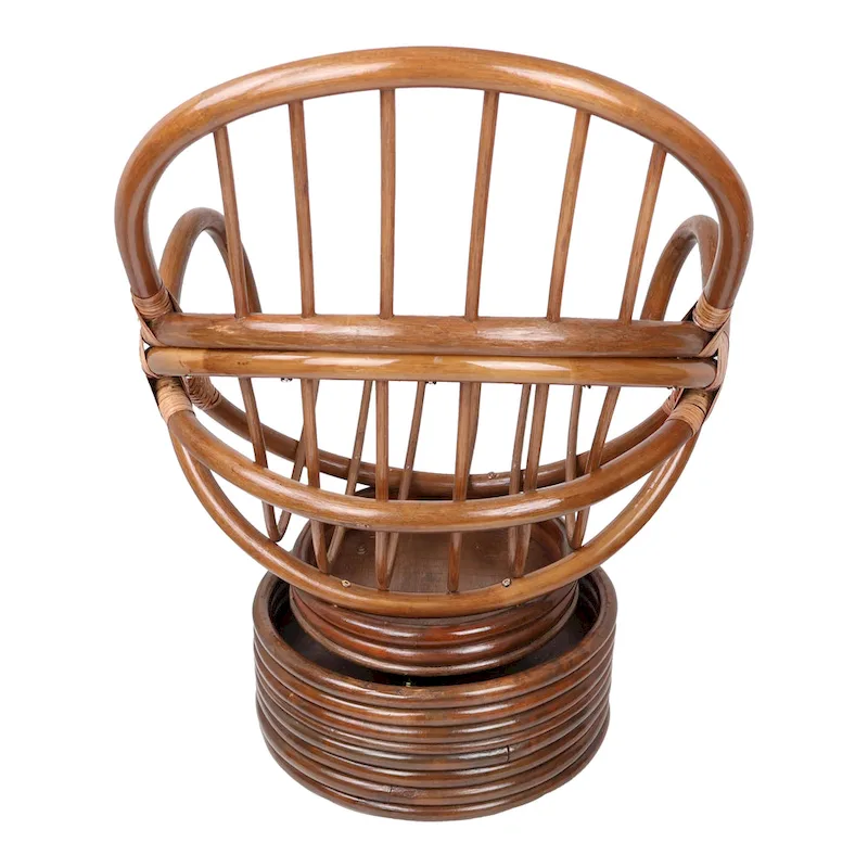 Bali Rattan Swivel Rocker with Microsuede Cushion