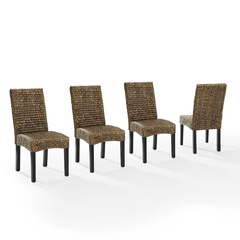 Crosley Edgewater Water Hyacinth Seagrass/ Wood Dining Chair (Set of 4) - 24x18.75x37.38
