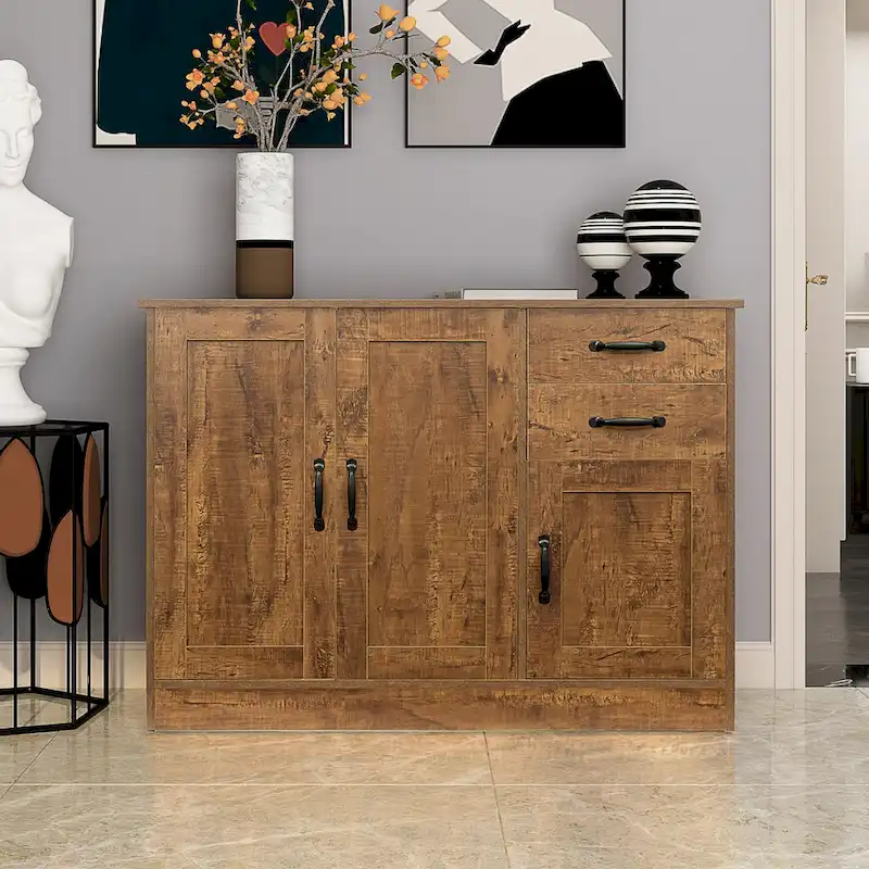 Modern Wood Buffet Sideboard with 2 doors&1 Storage and 2drawers -Entryway Serving Storage Cabinet Doors-Dining Room Console