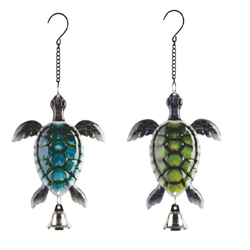 Q-Max 2-Piece Blue and Green Sea Turtle Ornaments 11  Long Home Decoration Marine Life Figurine