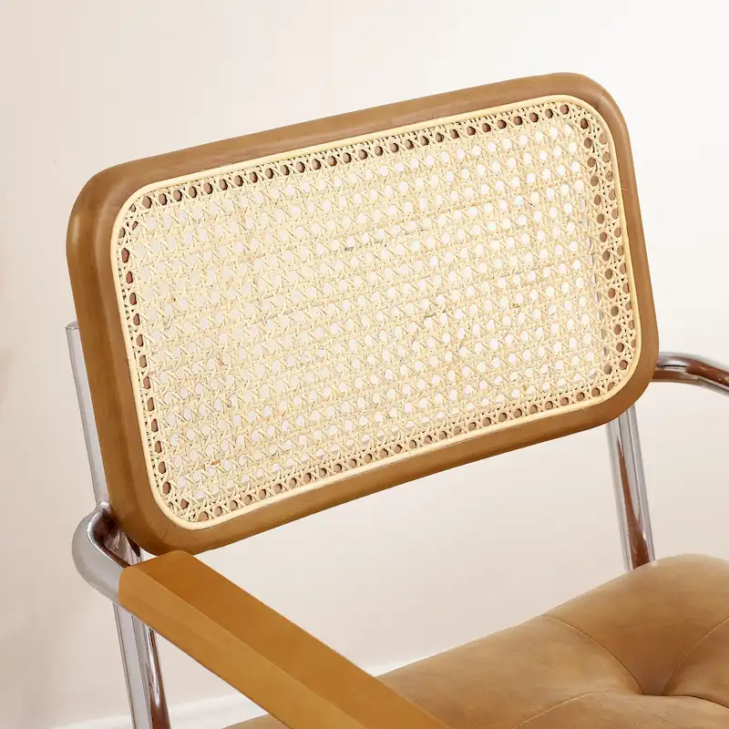 Art Leon Swivel PU Leather and Wooden Accent Chair