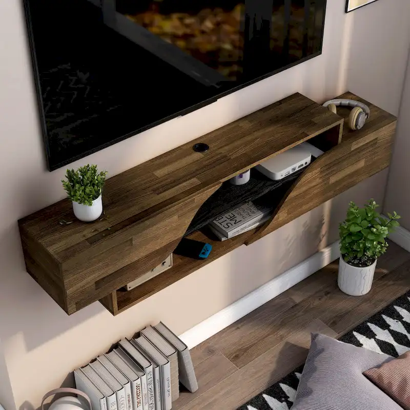 DH BASIC Transitional 59-inch 2-Shelf Floating TV Stand by Denhour