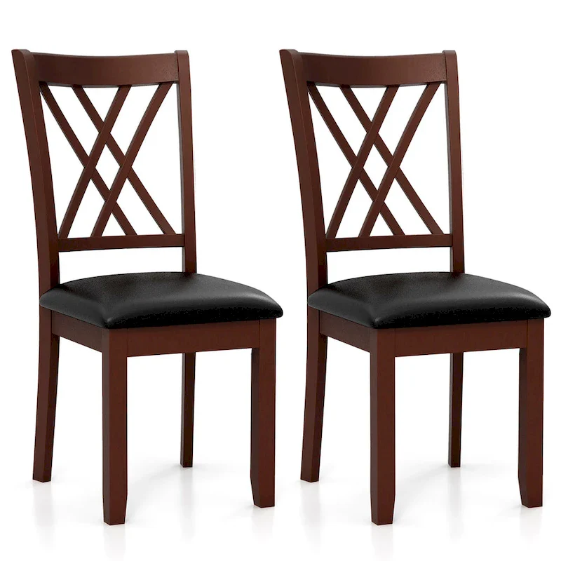 Set of 4 Dining Chair Kitchen Chair with Backrest Padded Seat