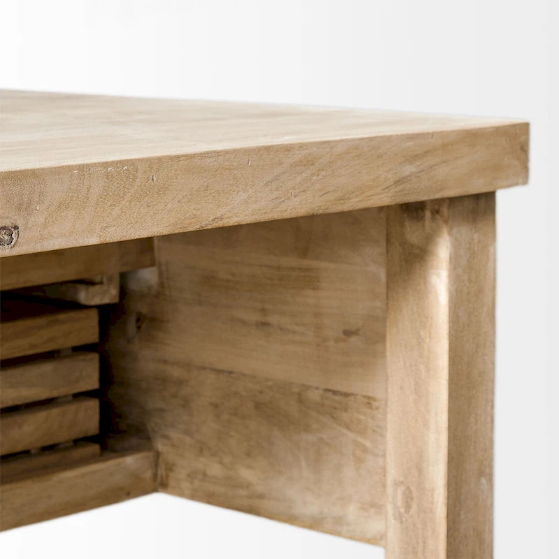 Columbia II Light Brown Base w/Black Iron, Rolling Kitchen Island - 46W x 32D x 36H