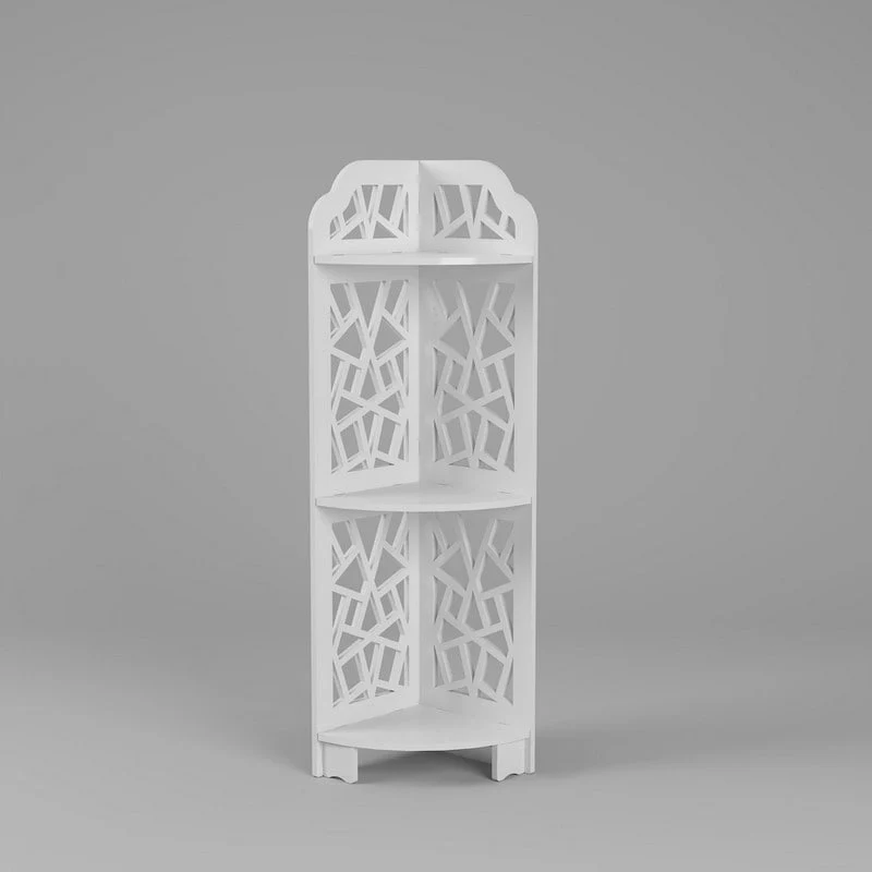 3-Tier Corner Shower Shelf, X-Frame, Waterproof PVC, Fire-Retardant, Mildew-Proof, White