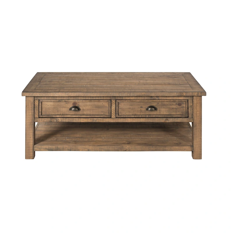 The Gray Barn Downington Solid Wood 2-Drawer Coffee Table