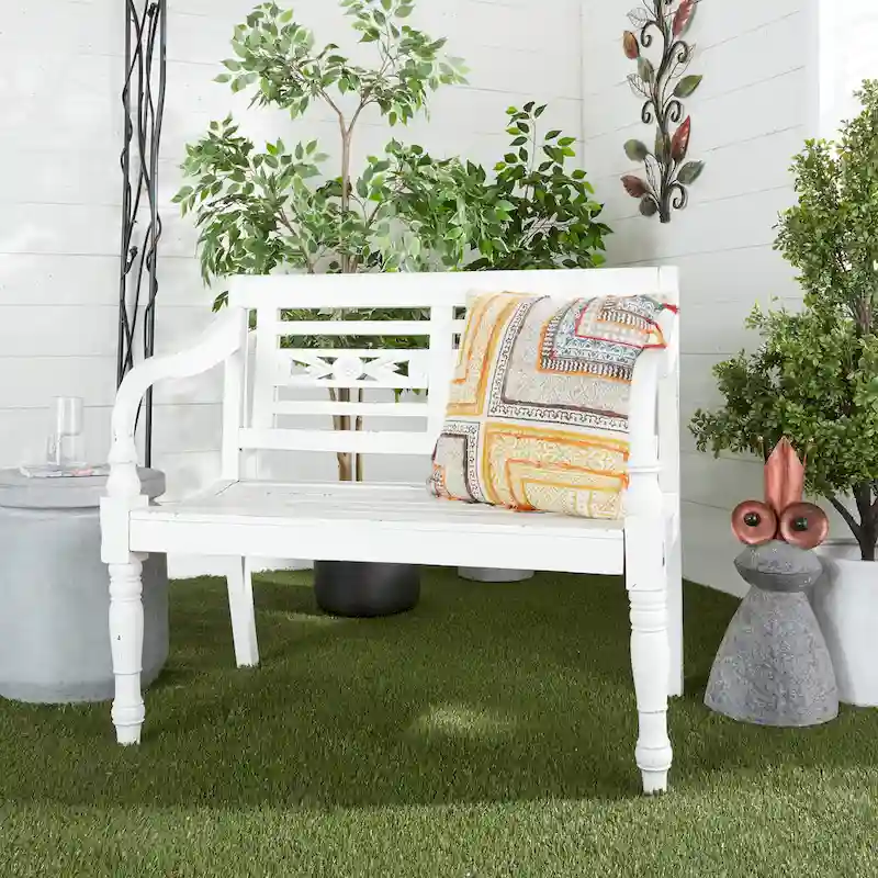Wood Bench - White - 22Wx40Lx36H