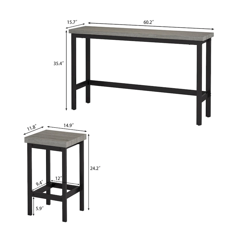 Counter Height Extra Long Dining Table Set