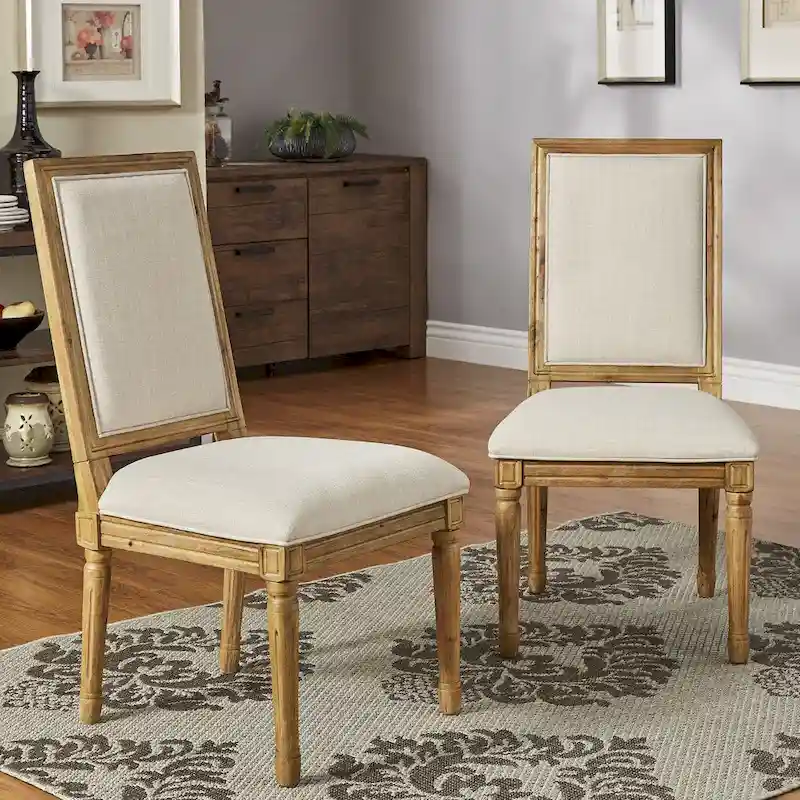 Deana Rectangular Linen Dining Chairs (Set of 2) by iNSPIRE Q Artisan