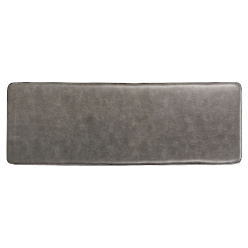 Grey / Brown Faux Leather Bench with Black Metal Legs