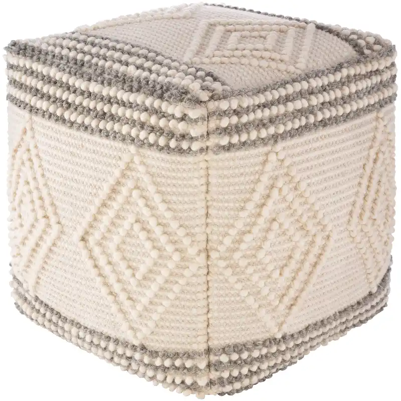 Freya Boho Hand Woven 18-inch Cube Pouf