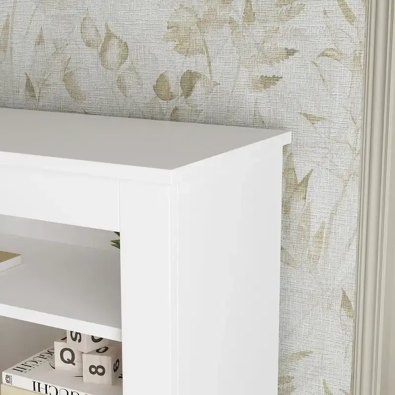 White Bookcase Headboard with RGB LED Lights and Adjustable Shelves – Queen, Single Bed