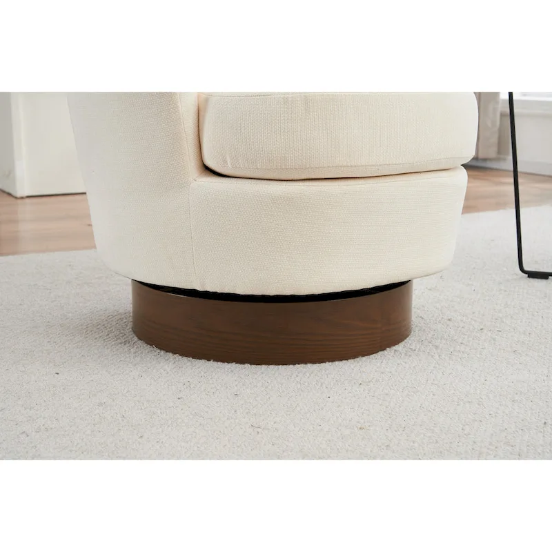 Brown PU Leather 360° Swivel Barrel Chair - Single Seat