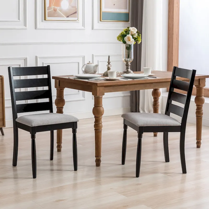 Ladder Back Wooden Dining Chairs