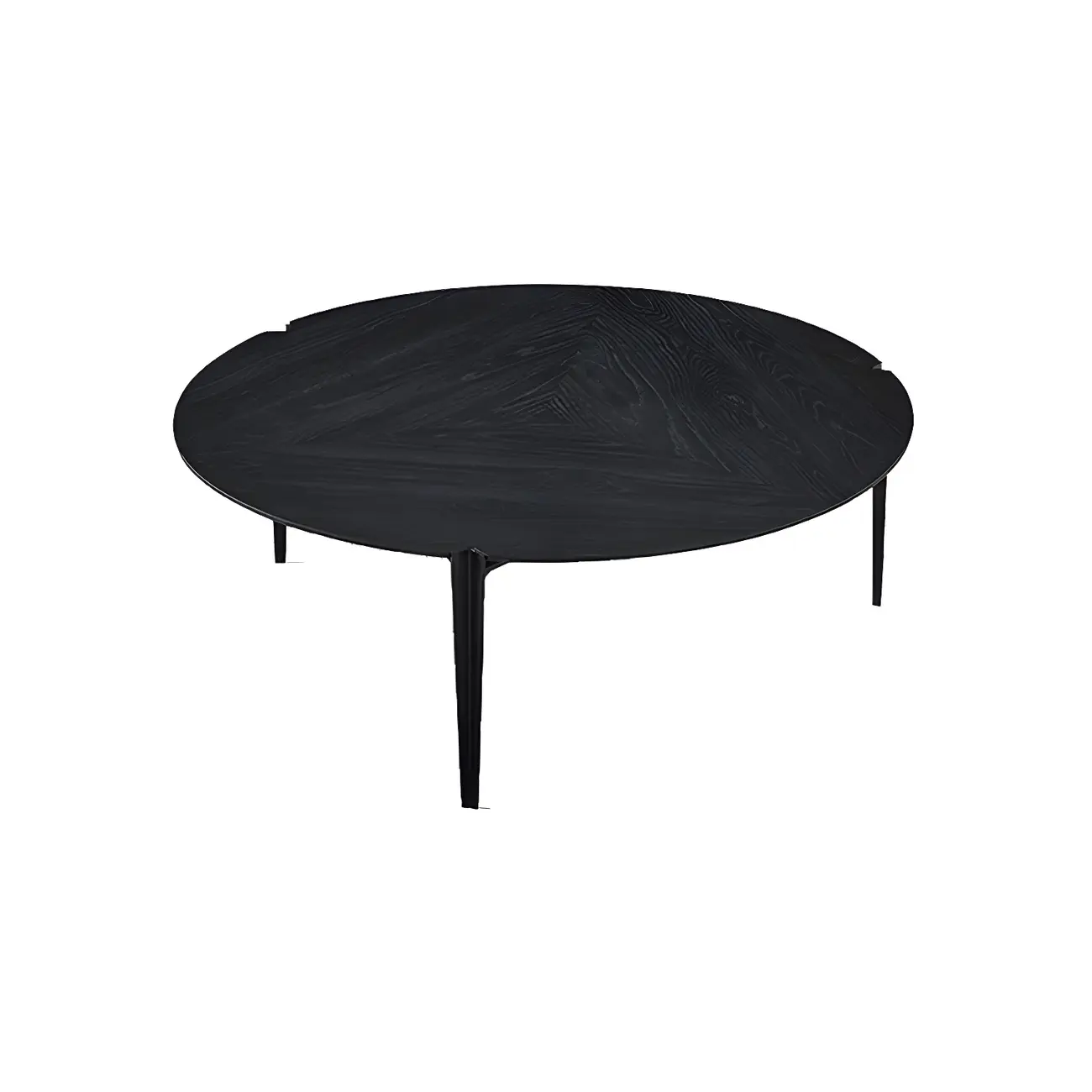 Black Scandinavian Chic Round Wood Coffee Table