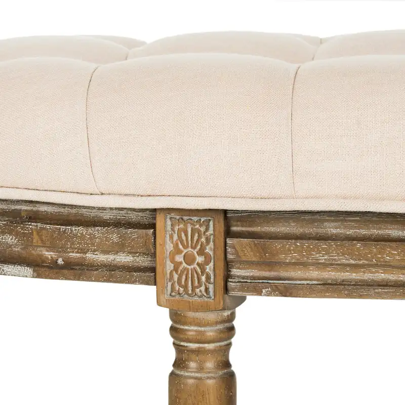 SAFAVIEH Kerasoula Rustic Semi Circle Bench - 50 W x 19.3 D x 19.3 H - 50Wx19Dx19H