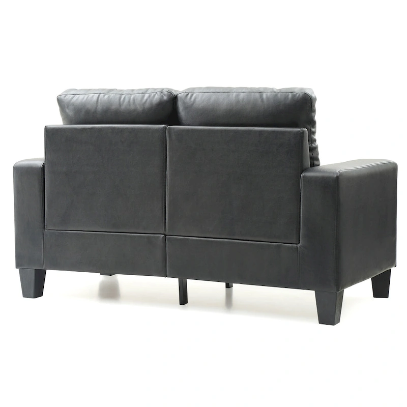 Newbury 58 in. W Flared Arm Faux Leather Straight Sofa - 32 L x 58 W x 36 H