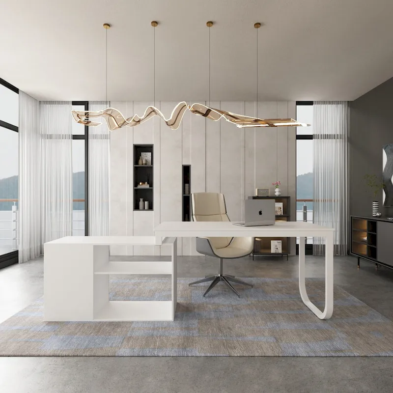 Timechee 55-inch L Shaped Office Computer Desk w/ Drawers