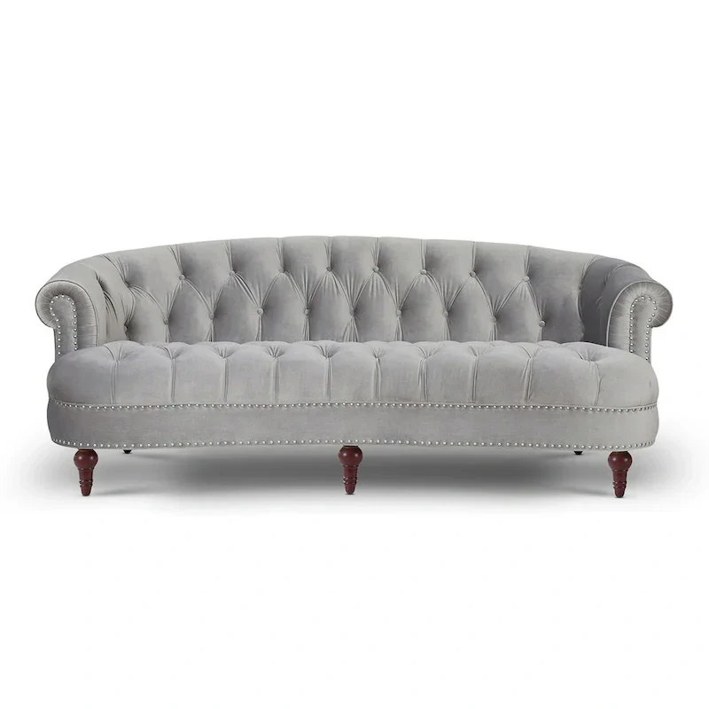 La Rosa 84 Mid-Century Modern Velvet Upholstered Chesterfield Tufted Sofa