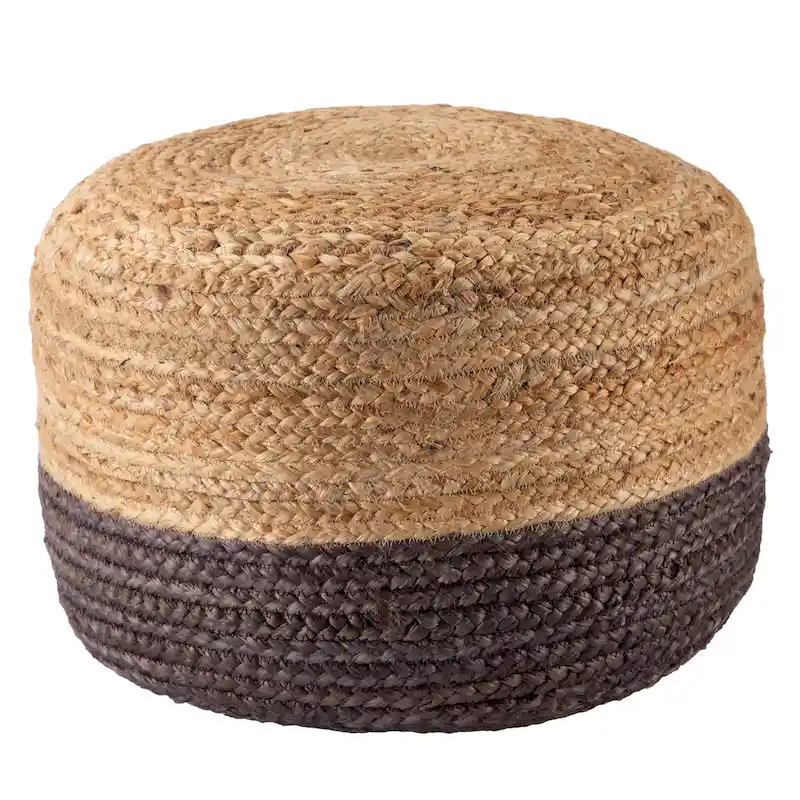 Juniper Home Saba Round Jute Pouf Ottoman/Foot Stool