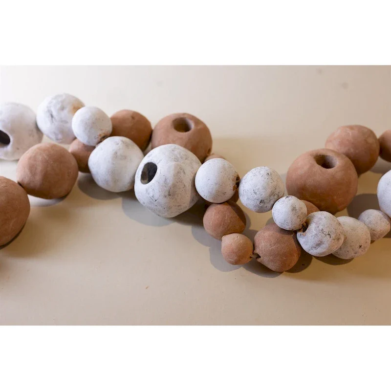 Beads Taper Holder White Wash 43 x3.5 x3  - White Wash - White Wash