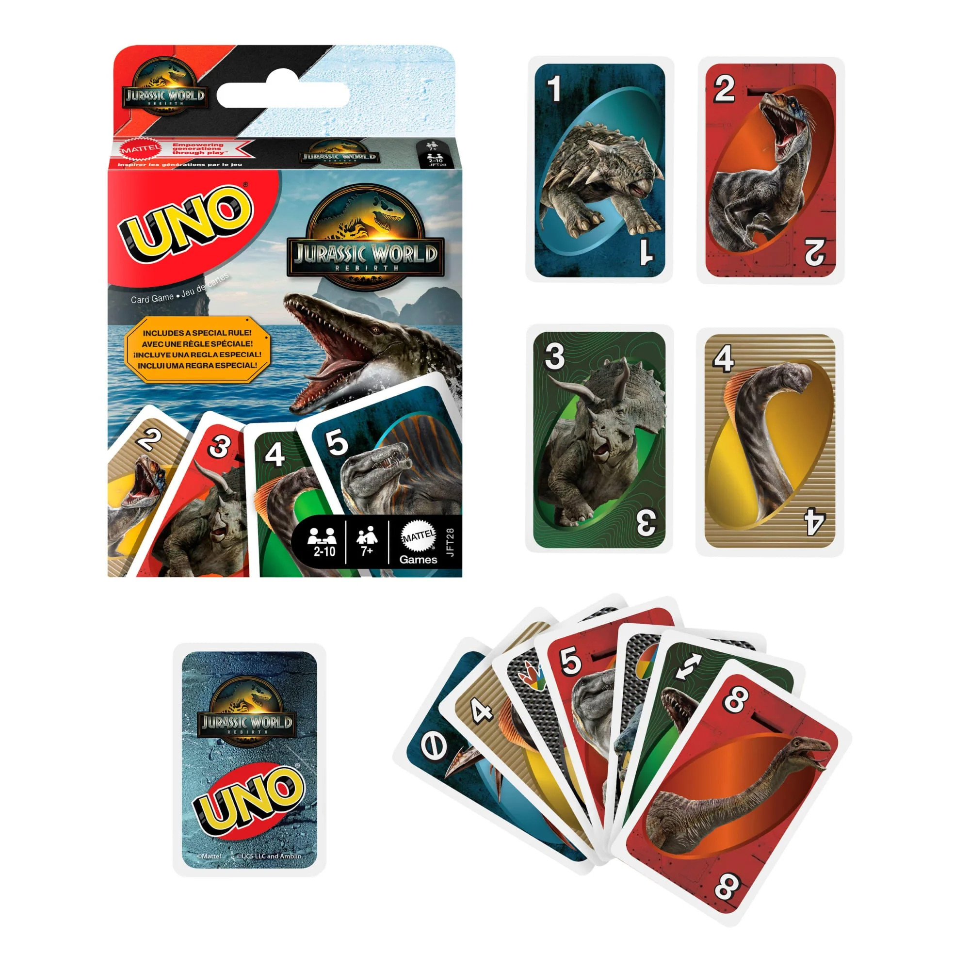 Uno-Jeu de Cartes Jurassic World Renaissance-Pour Toute La Famille