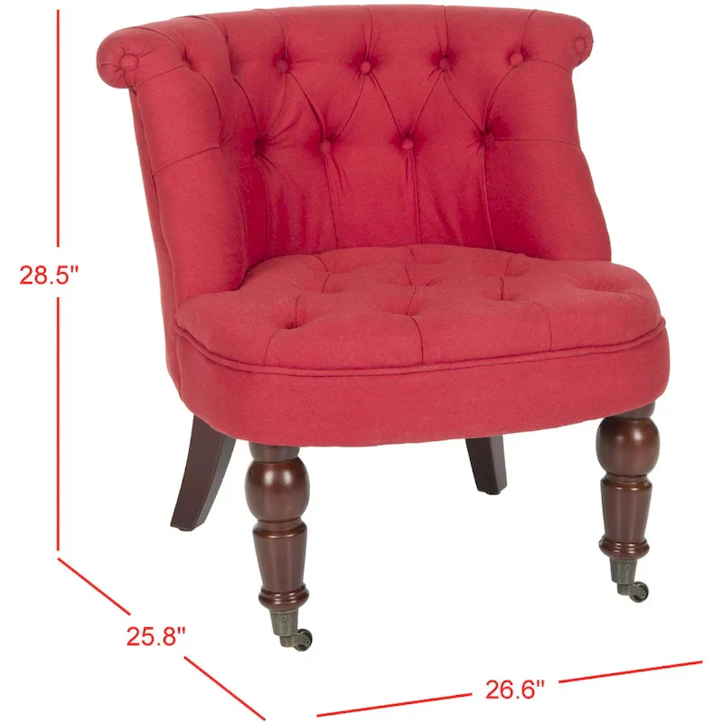 SAFAVIEH Shanell Natural Cream Tufted Chair - 26.4 x 24.2 x 27