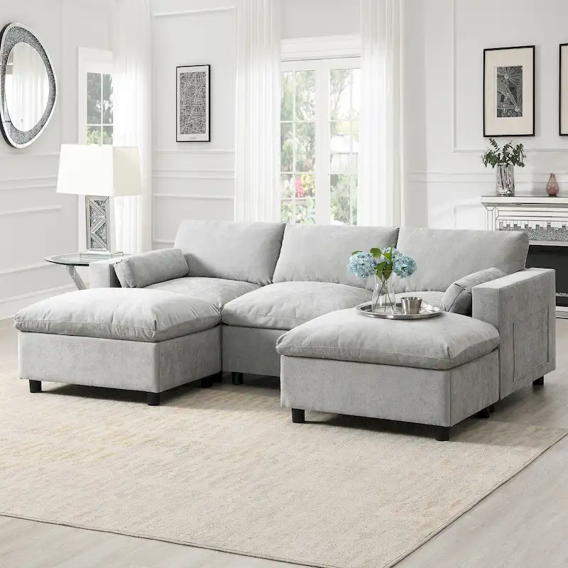 Merax 5 Seat U Shaped Sleeper Couch Set