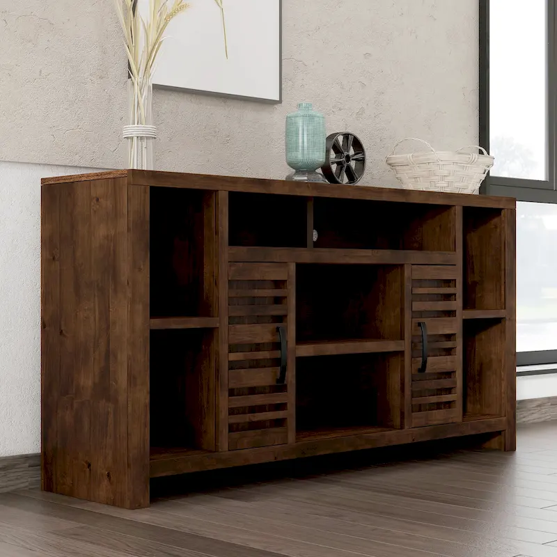 Bridgevine Home Sausalito 64 inch TV Stand for TVs up to 70 inches, No Assembly Required