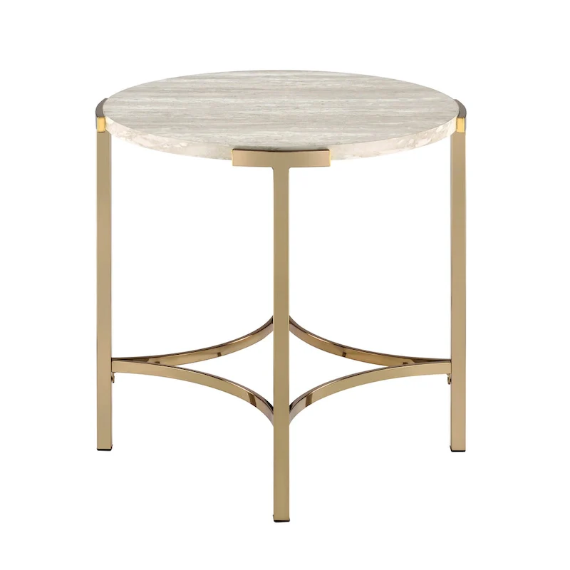 Brickelle Glam 24-inch Faux Marble End Table by