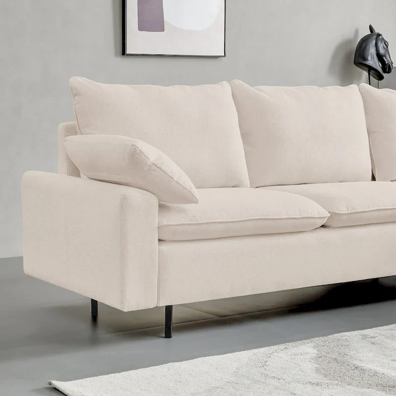 L-Shaped Upholstered Sectional Sofa with Chaise