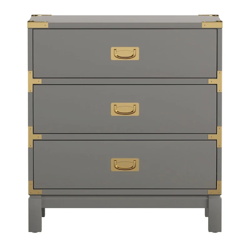 Kedric 3-drawer Goldtone Accent Nightstand by iNSPIRE Q Bold