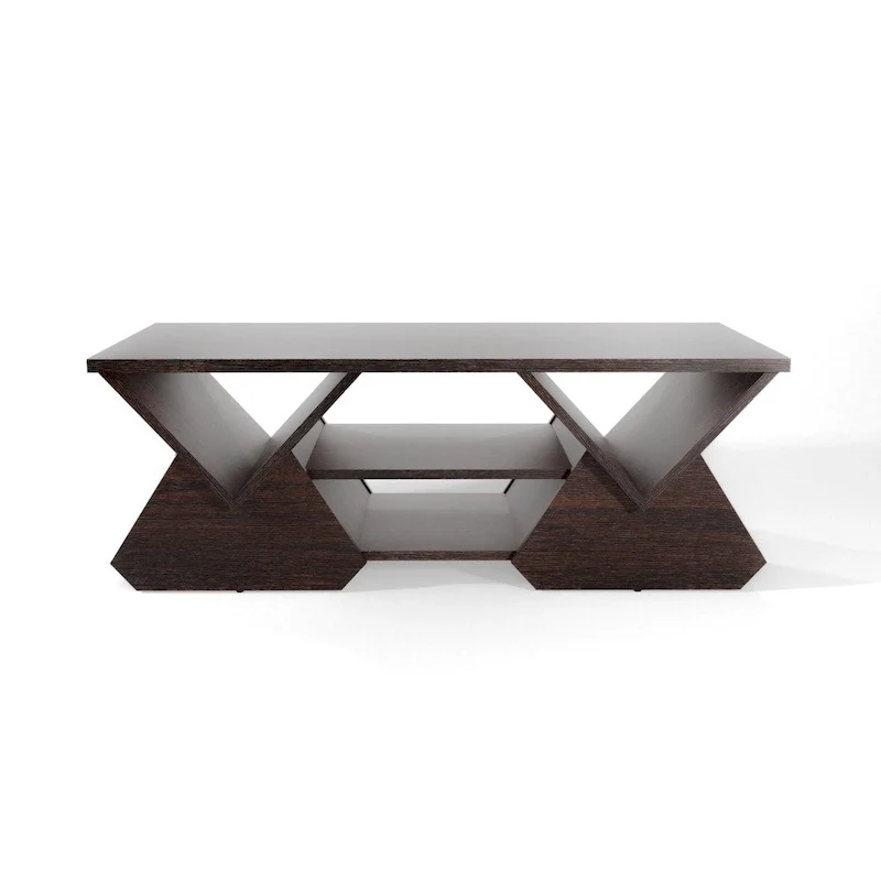 Modern Espresso 47-inch 4-Shelf Coffee Table