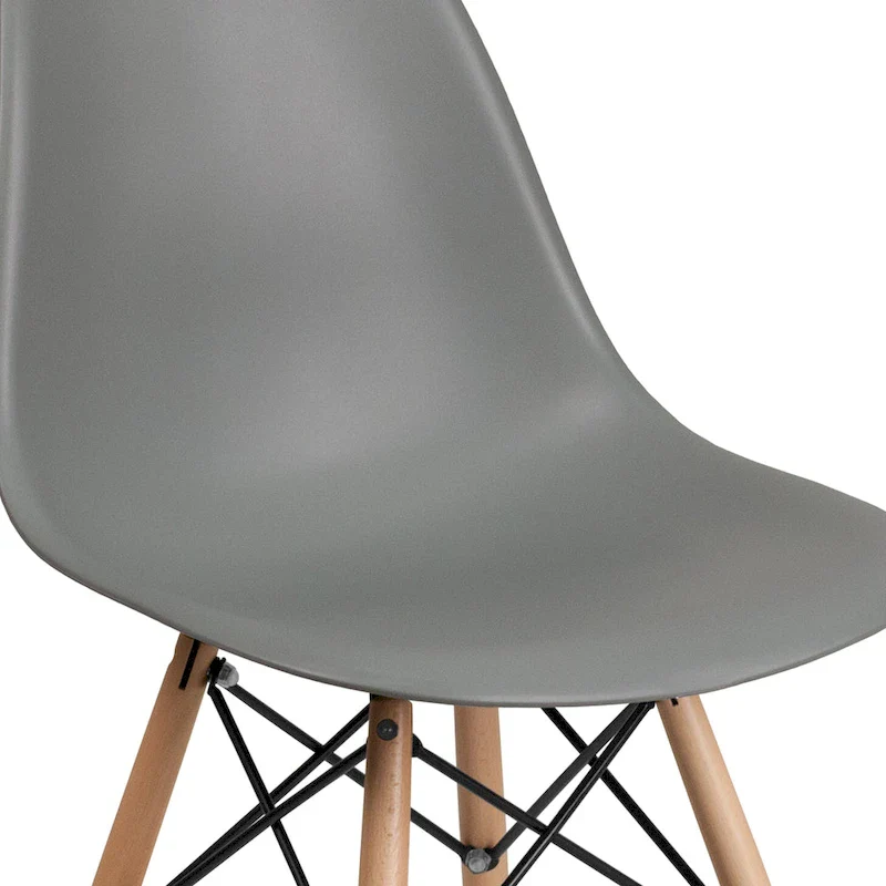 Plastic Chair with Wooden Legs