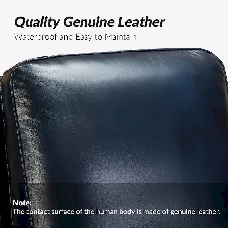 Cigar Mid-century Modern Genuine Leather Recliner with Nailhead Trim Set of 2 by HULALA HOME