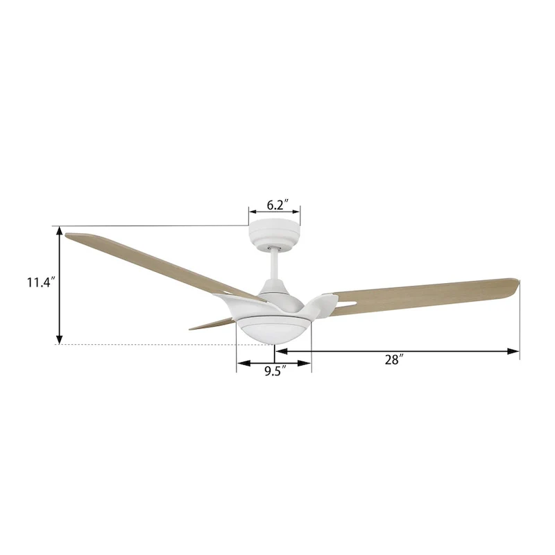 CARRO Aiden 56  3-Blade Smart Ceiling Fan with LED Light and Remote-Light Wooden
