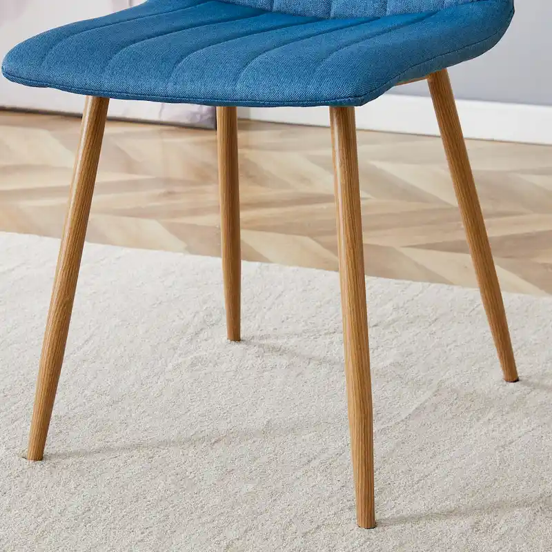 Linen Upholstered Metal Leg Side Chair (Set of 4)