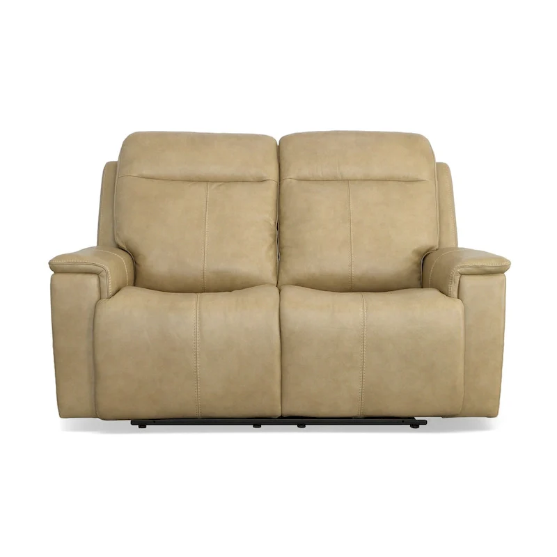 Zero Gravity Top Grain Leather Power Reclining Loveseat with Power Headrests & Lumbar - 64 x 42 x 41