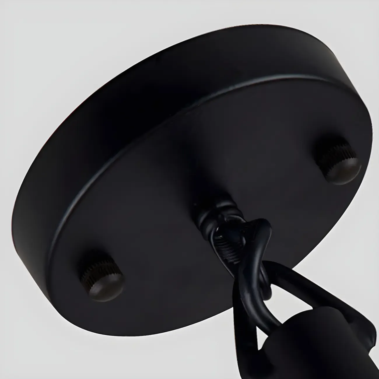 Industrial Rattan Black Metal Hemp Rope Pendant Light