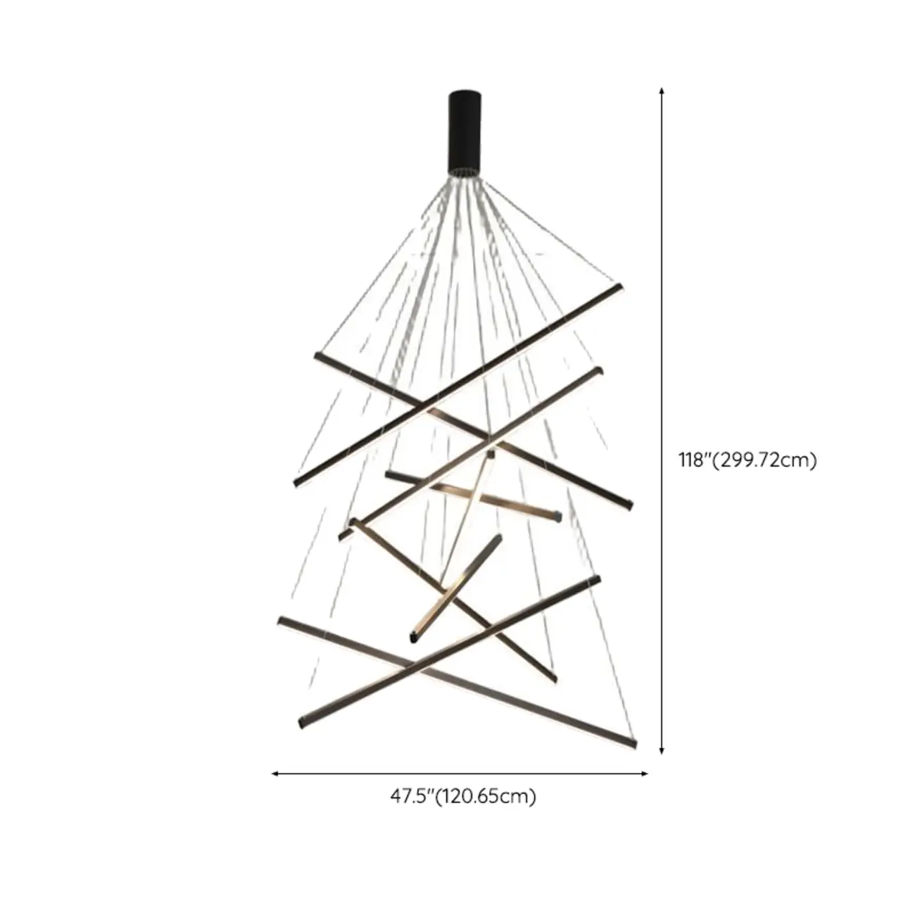 Modern Geometric Linear Sputnik Chandelier
